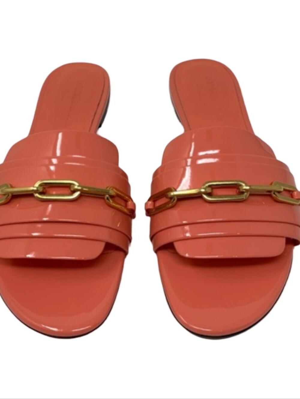 Burberry Coleford chain flat sandals in Pink Azalea patent leather Size EU 39 - Picture 9 of 12